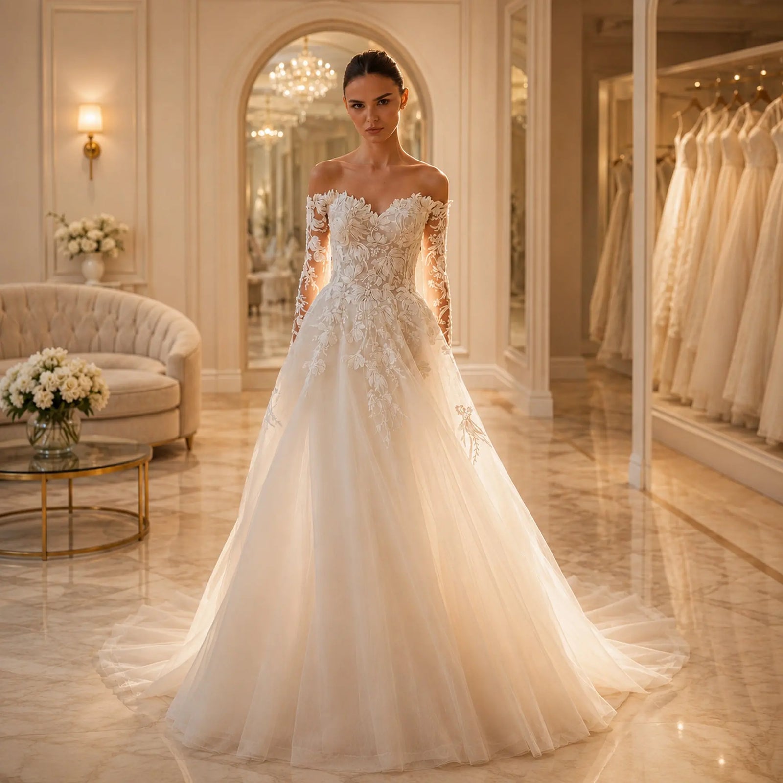 Adair wedding dress hero front view | ForeverSolesBride
