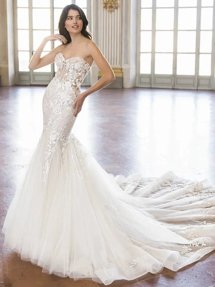 Aglaia wedding dress hero front view | ForeverSolesBride