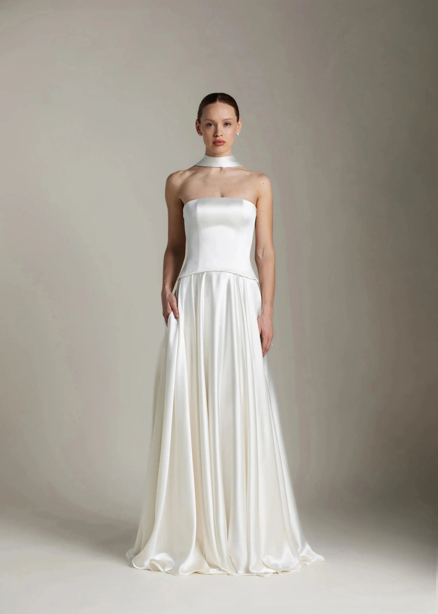 Aitana wedding dress hero front view | ForeverSolesBride