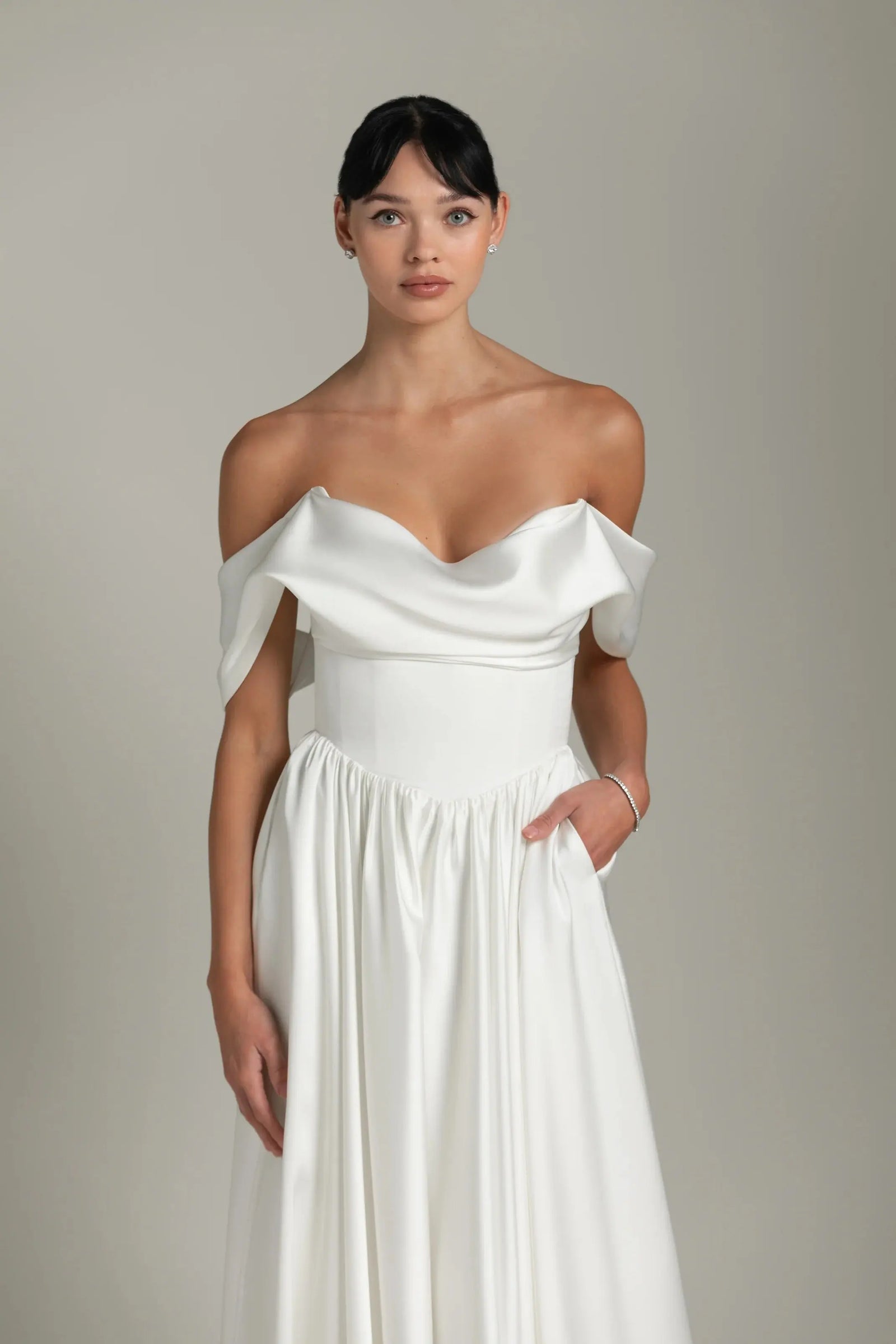 Alara wedding dress hero front view | ForeverSolesBride