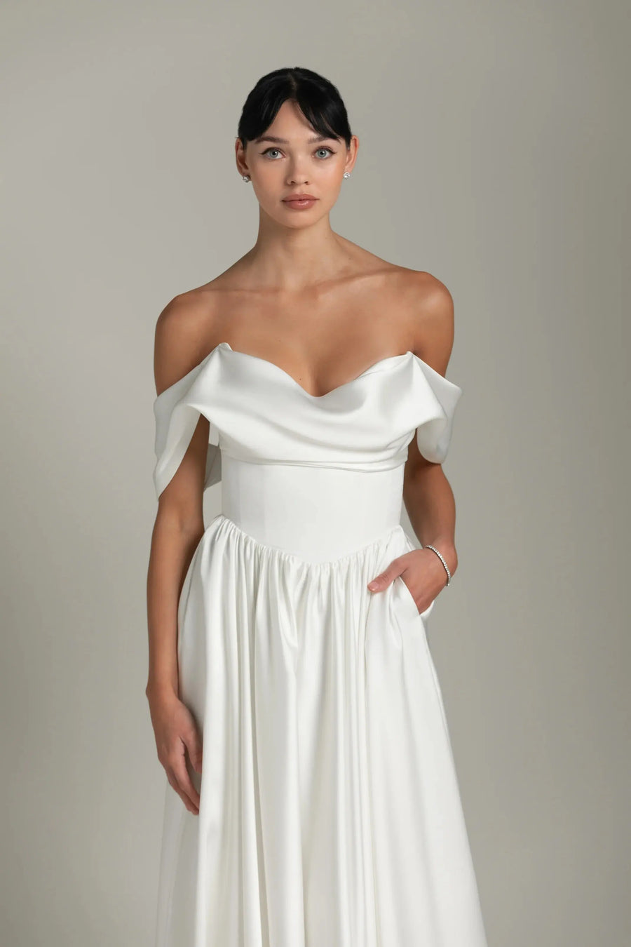 Alara wedding dress hero front view | ForeverSolesBride