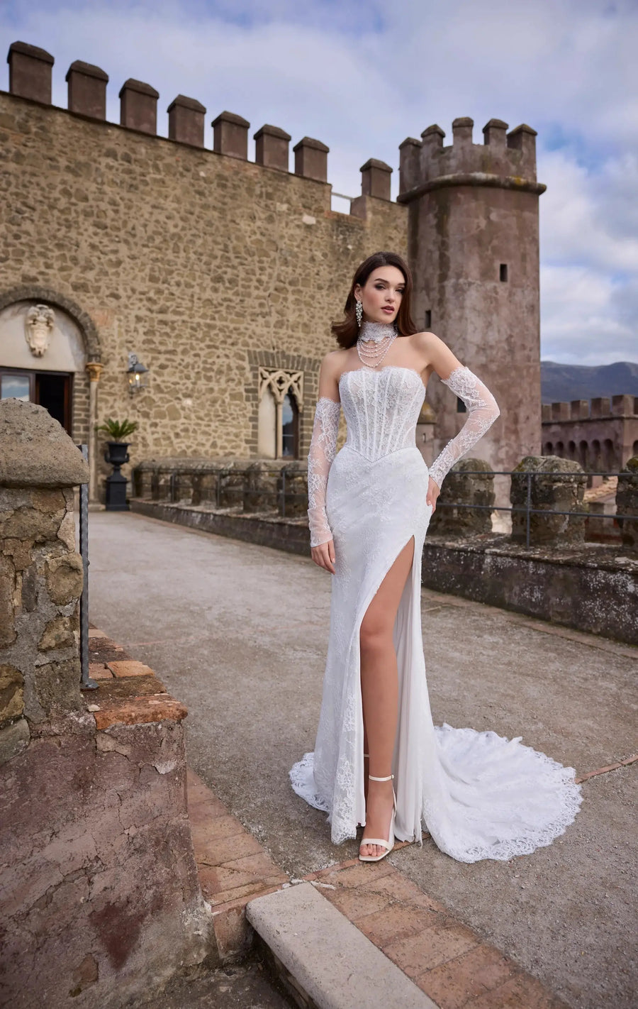 Almeria wedding dress hero front view | ForeverSolesBride