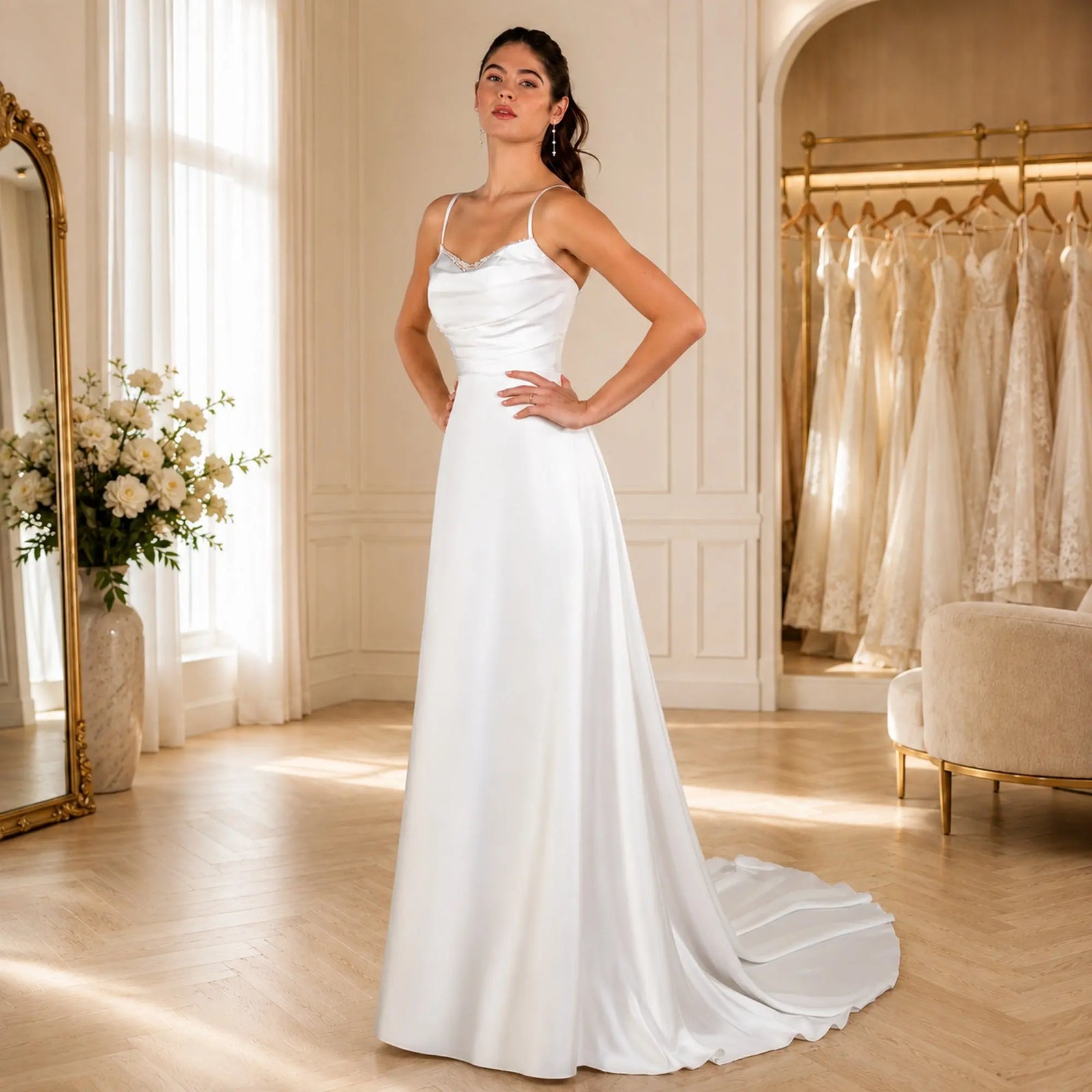 Alyona wedding dress hero front view | ForeverSolesBride