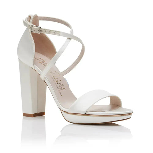 ForeverSoles Arabella Block Ivory for women, elegant wedding and party shoes
