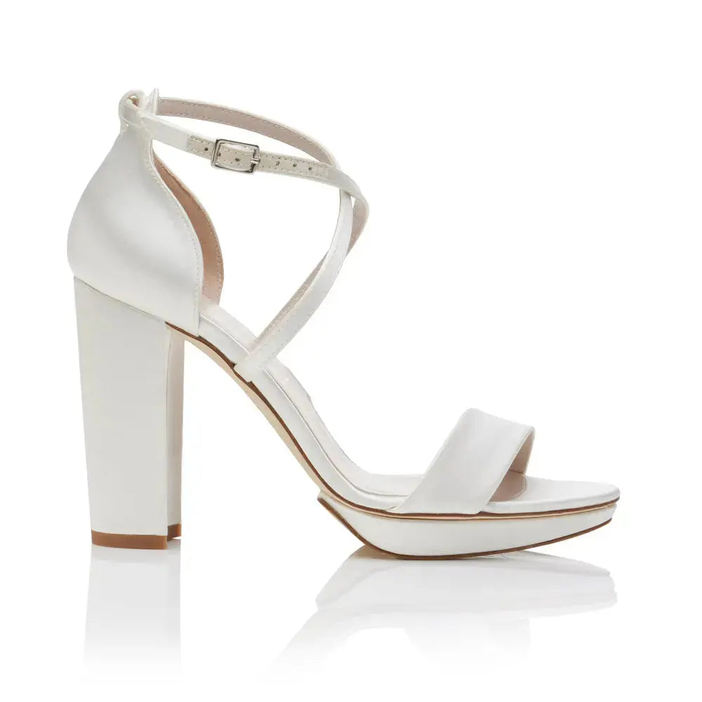 ForeverSoles Arabella Block Ivory for women, elegant wedding and party shoes