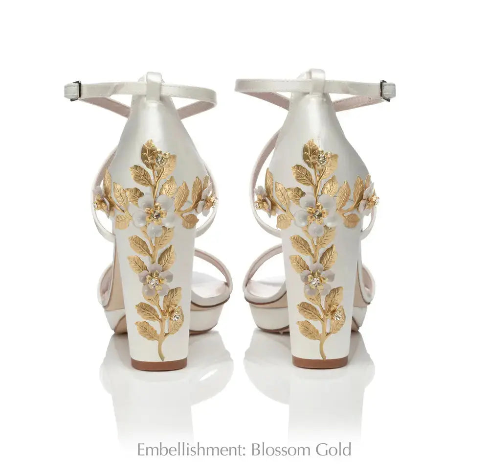 ForeverSoles Arabella Block Ivory for women, elegant wedding and party shoes