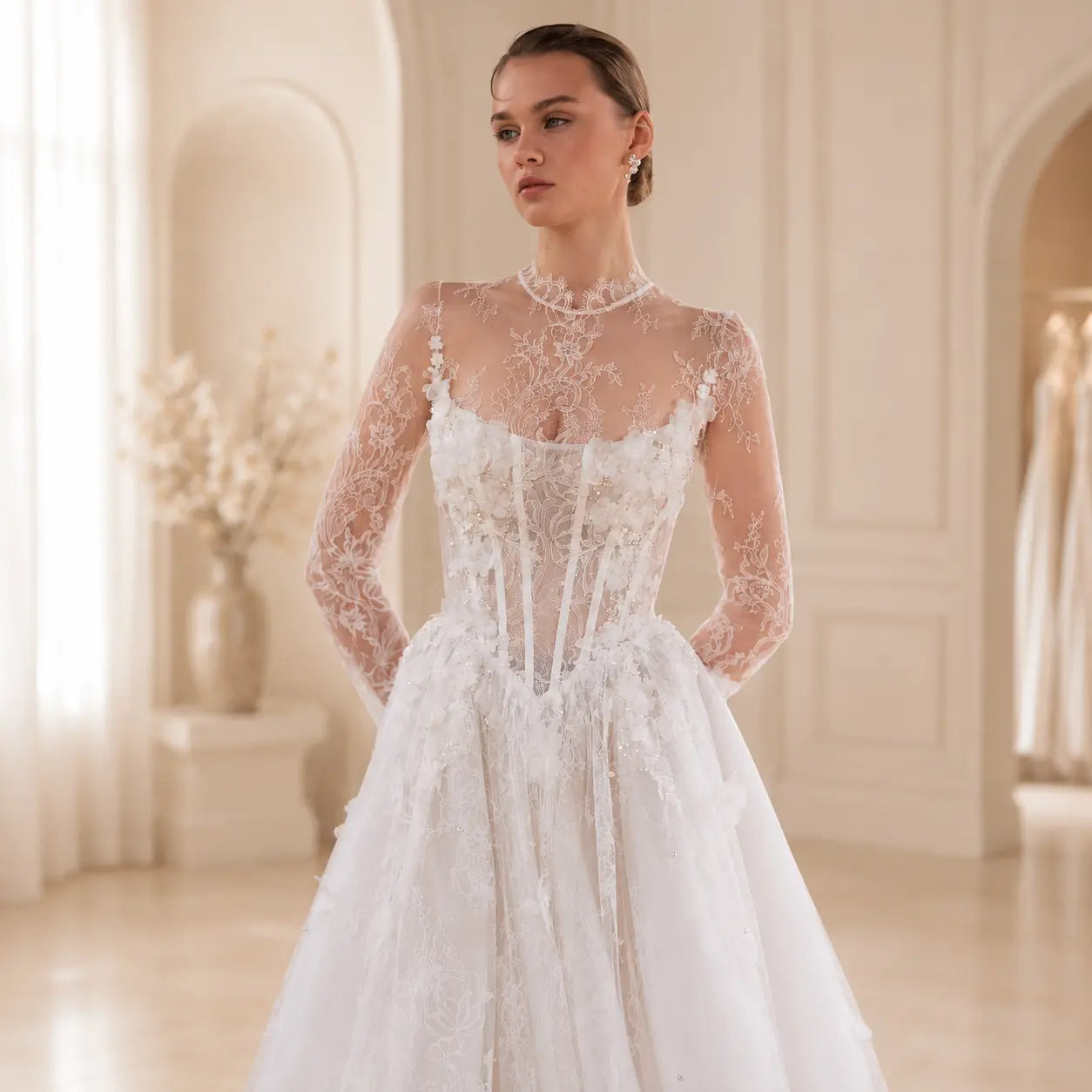 Arabelle wedding dress hero front view | ForeverSolesBride