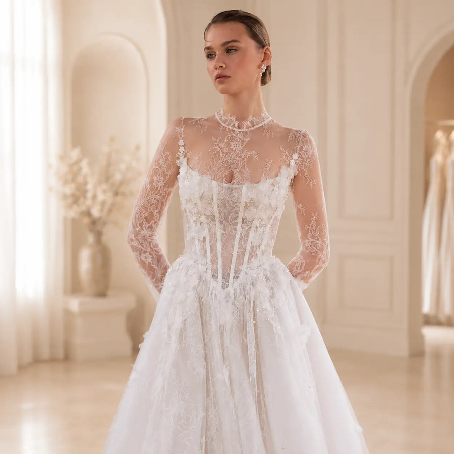 Arabelle wedding dress hero front view | ForeverSolesBride