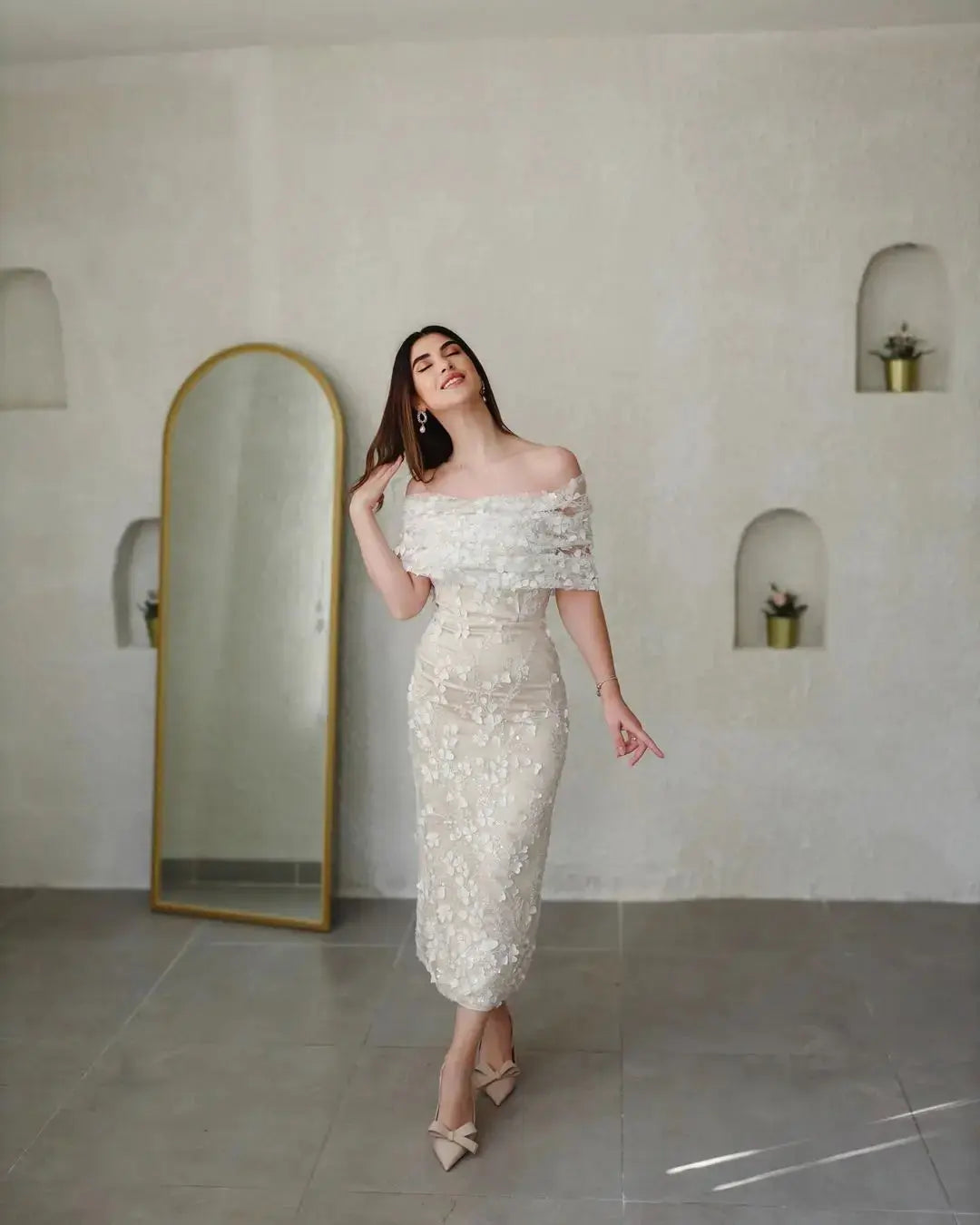 Aria Satin maxi dress product view 4 | ForeverSolesBride
