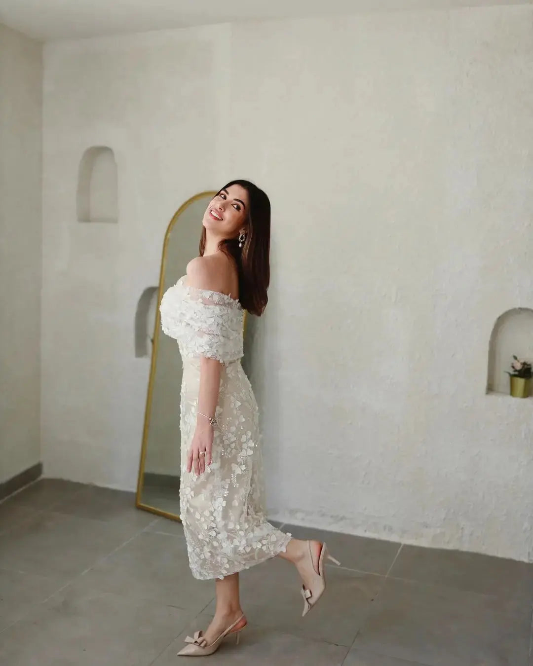 Aria Satin maxi dress product view 6 | ForeverSolesBride