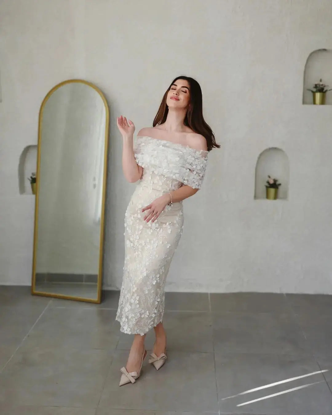 Aria Satin maxi dress product view 9 | ForeverSolesBride