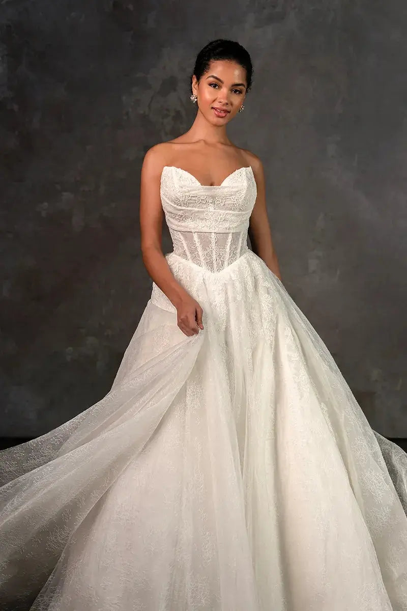 Athena wedding dress hero front view | ForeverSolesBride