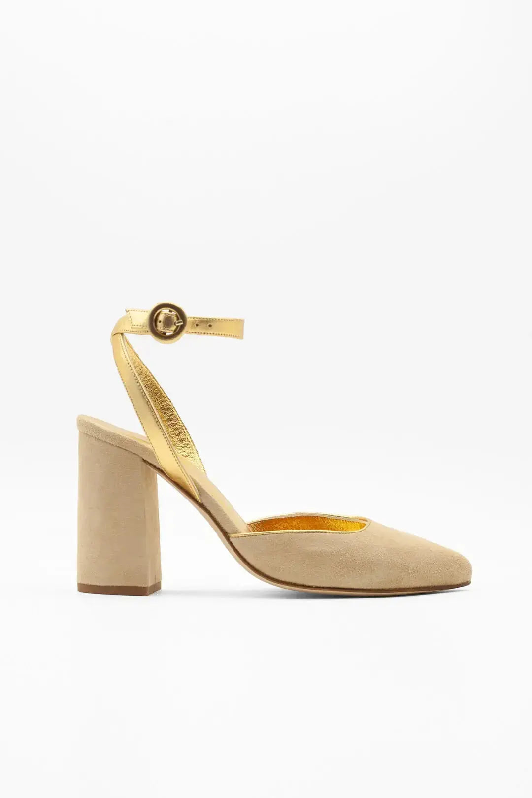 Ivory Block Heel wedding shoes product view 4 | ForeverSolesBride