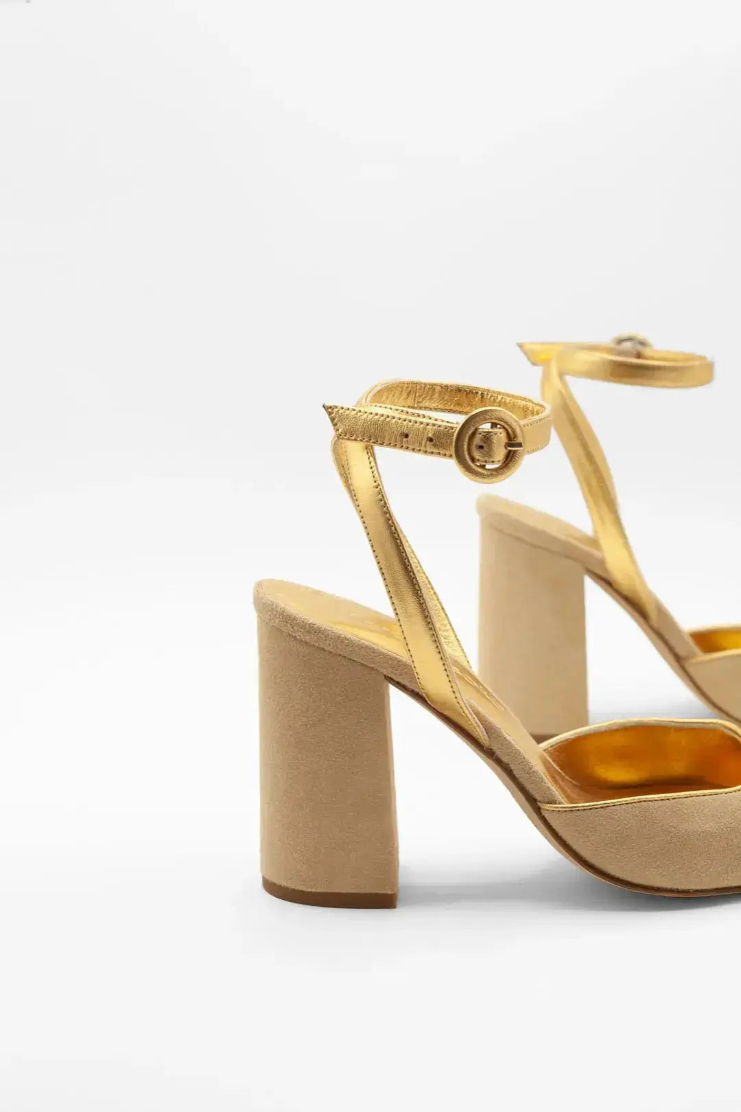 Ivory Block Heel wedding shoes product view 5 | ForeverSolesBride
