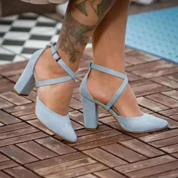 ForeverSoles Blue Custom Made Heels, for women, elegant wedding and party shoes