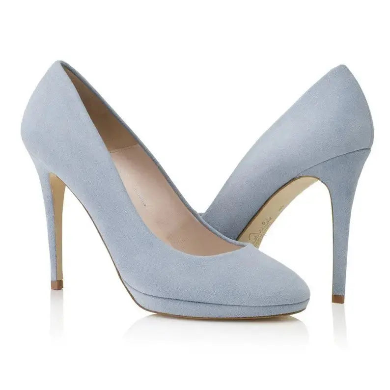 Green Velvet Block Heel wedding shoes product view 3 | ForeverSolesBride