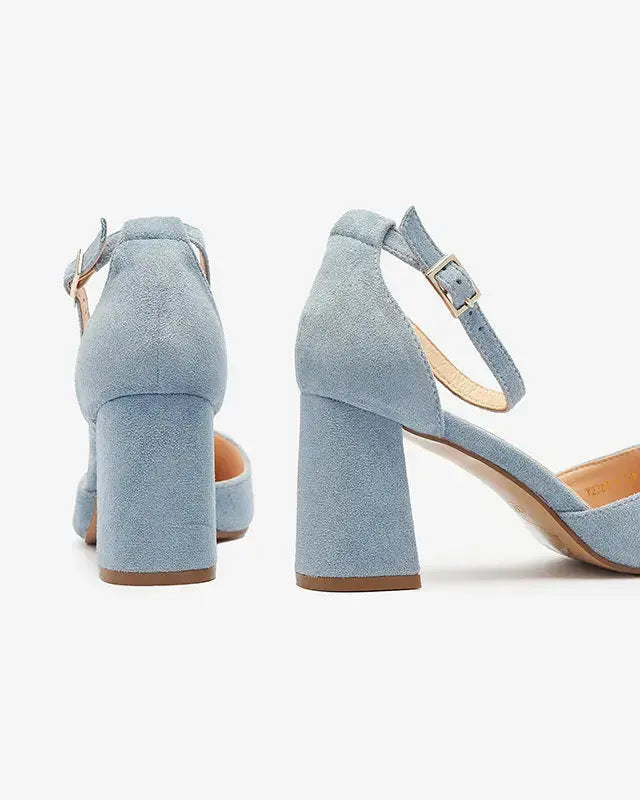 Green Velvet Block Heel wedding shoes product view 4 | ForeverSolesBride