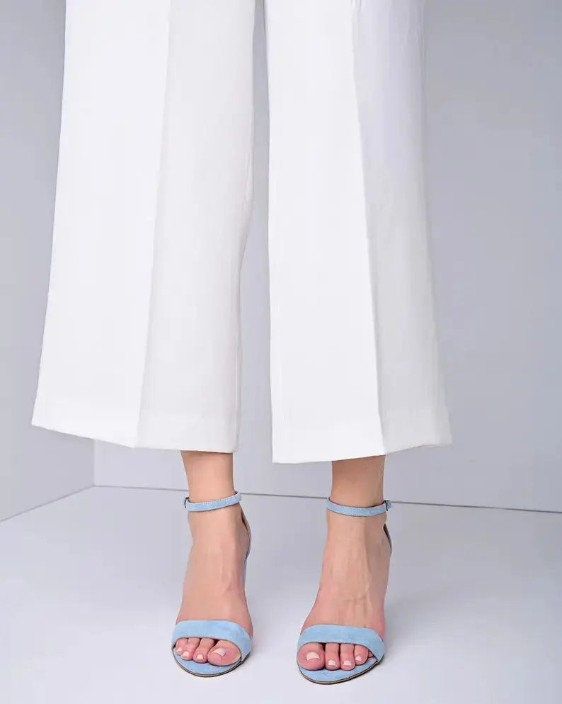 Blue Sandals wedding shoes product view 4 | ForeverSolesBride