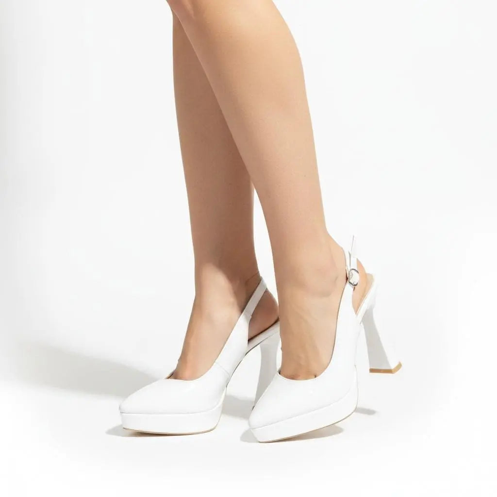 Blush Pink Platform wedding shoes product view 4 | ForeverSolesBride