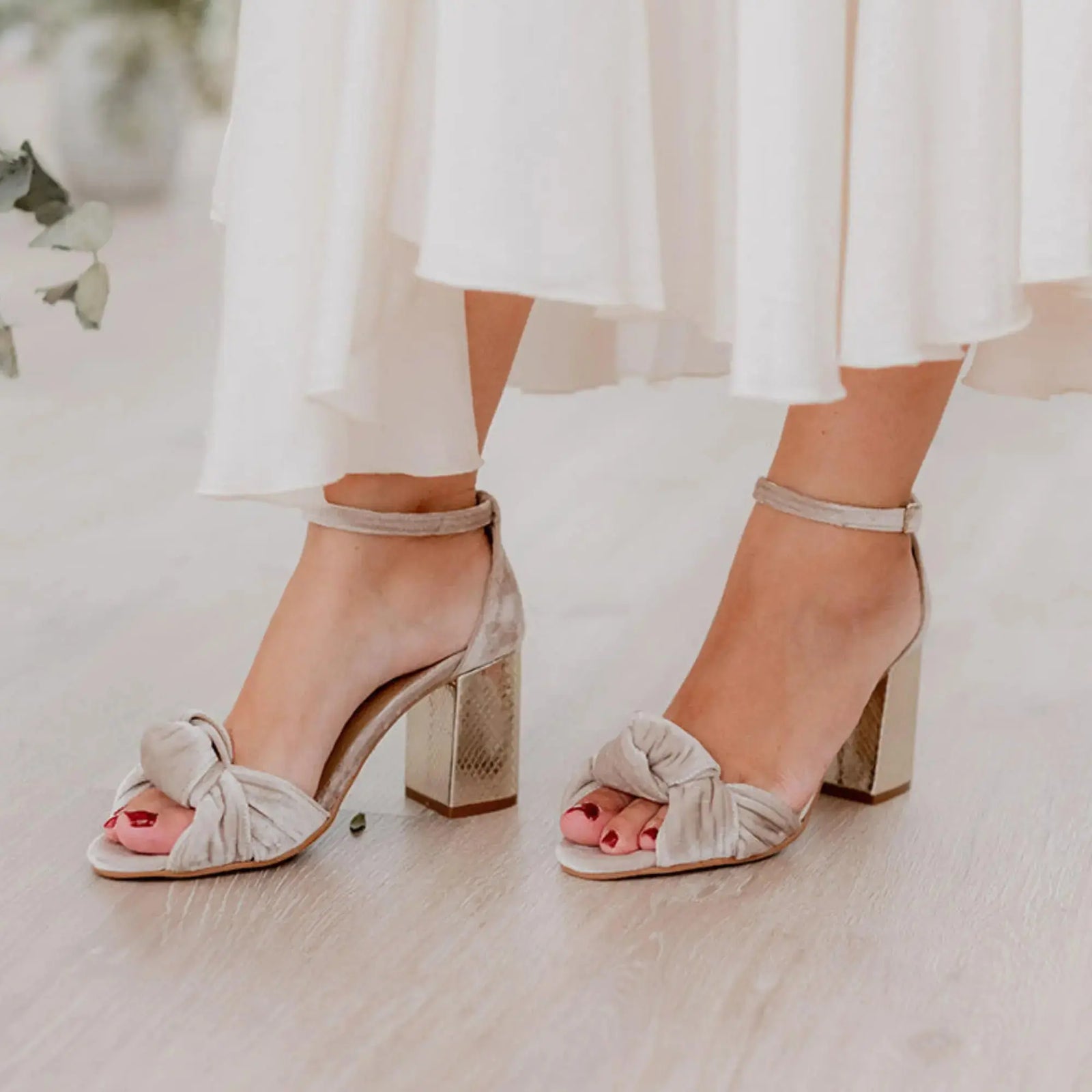 Burgundy Velvet Block Heel wedding shoes hero front view | ForeverSolesBride