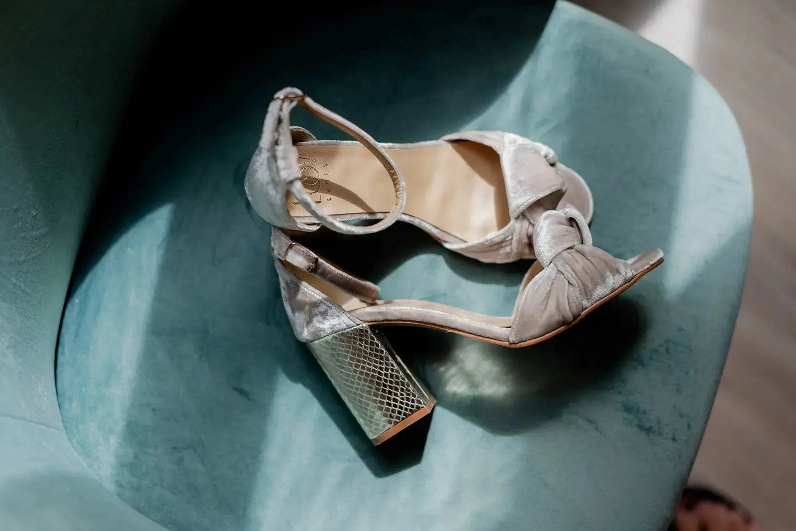 Burgundy Velvet Block Heel wedding shoes product view 5 | ForeverSolesBride