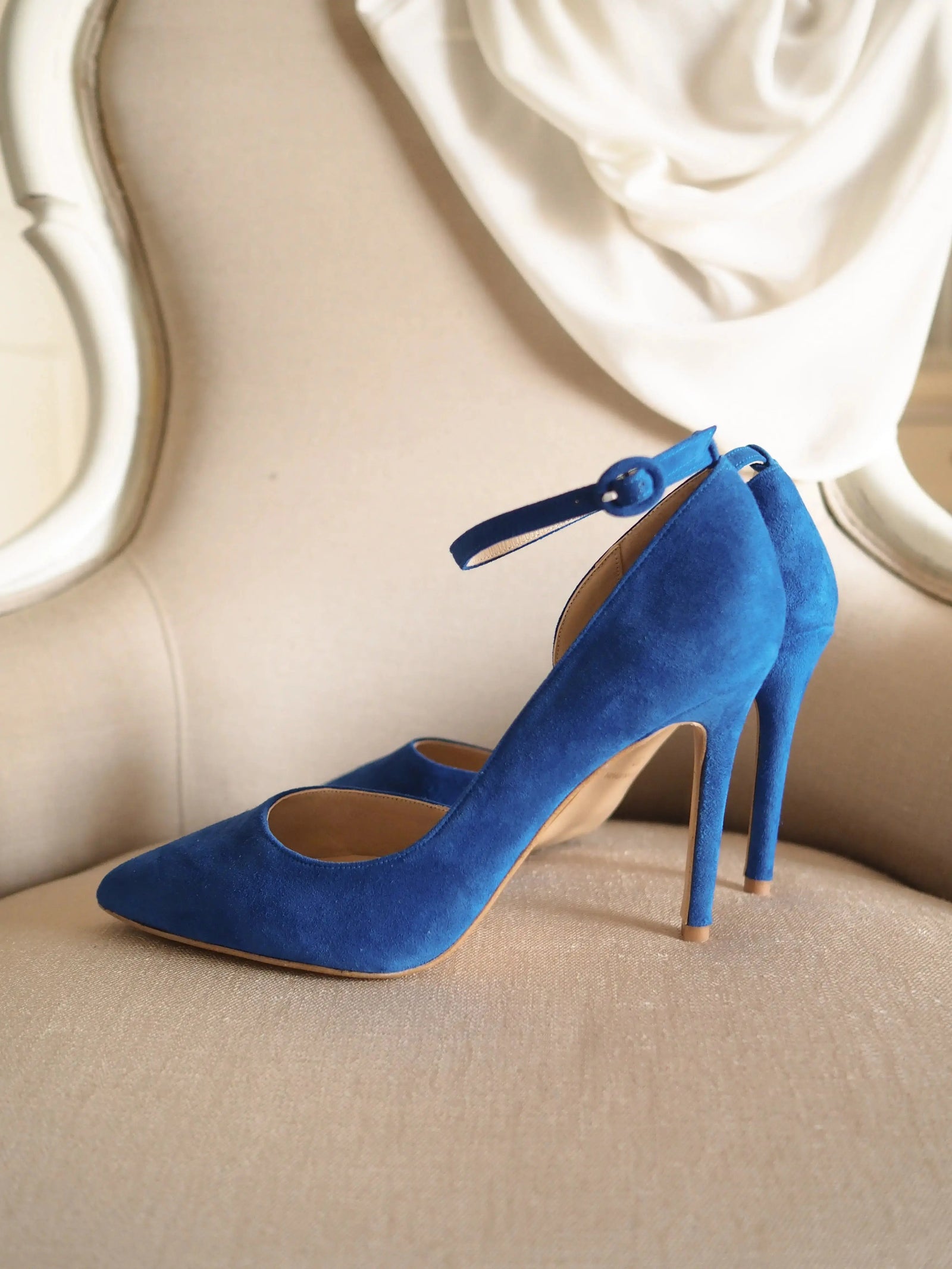 Green Velvet Block Heel wedding shoes hero front view | ForeverSolesBride