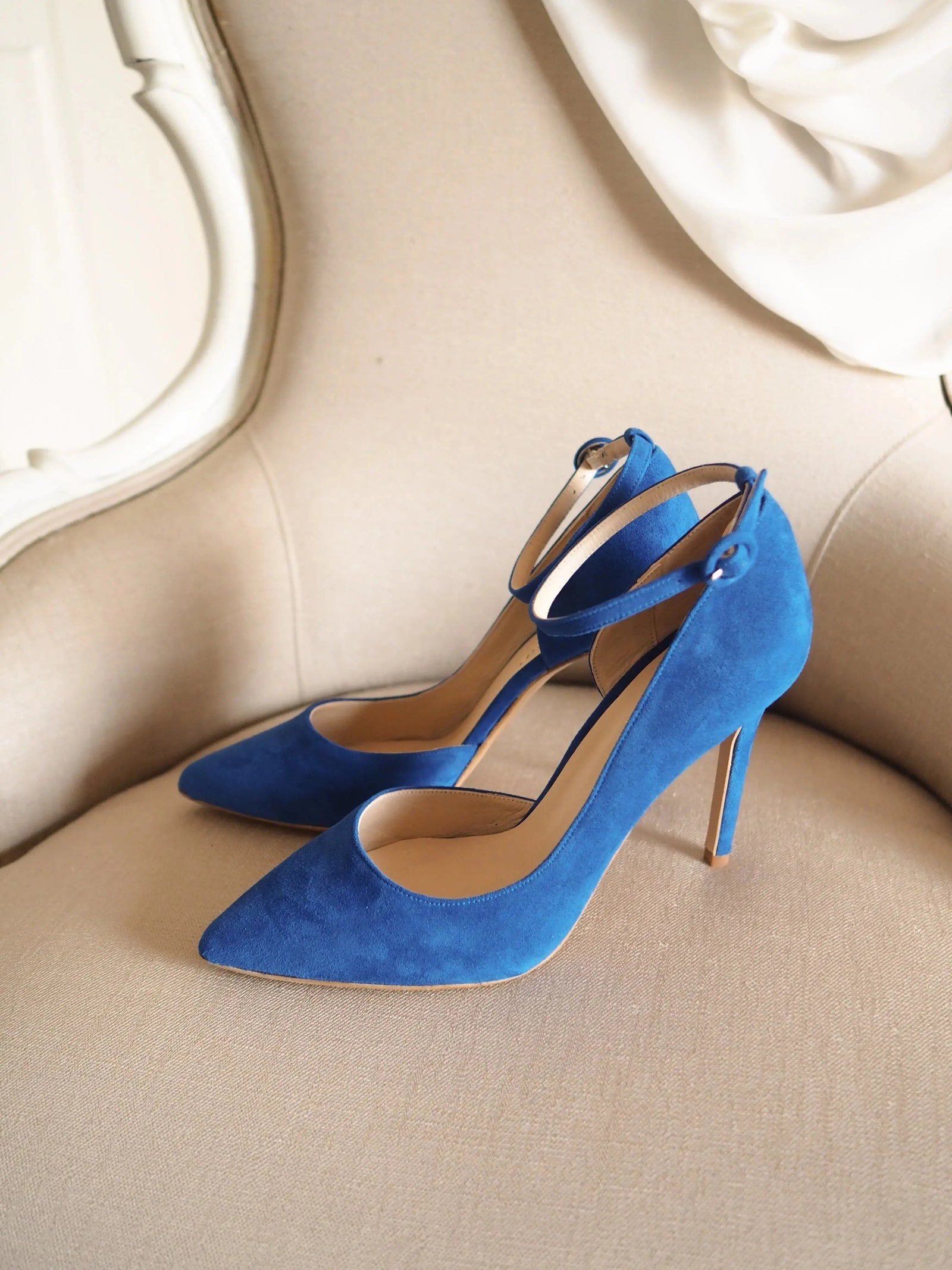 Green Velvet Block Heel wedding shoes product view 3 | ForeverSolesBride