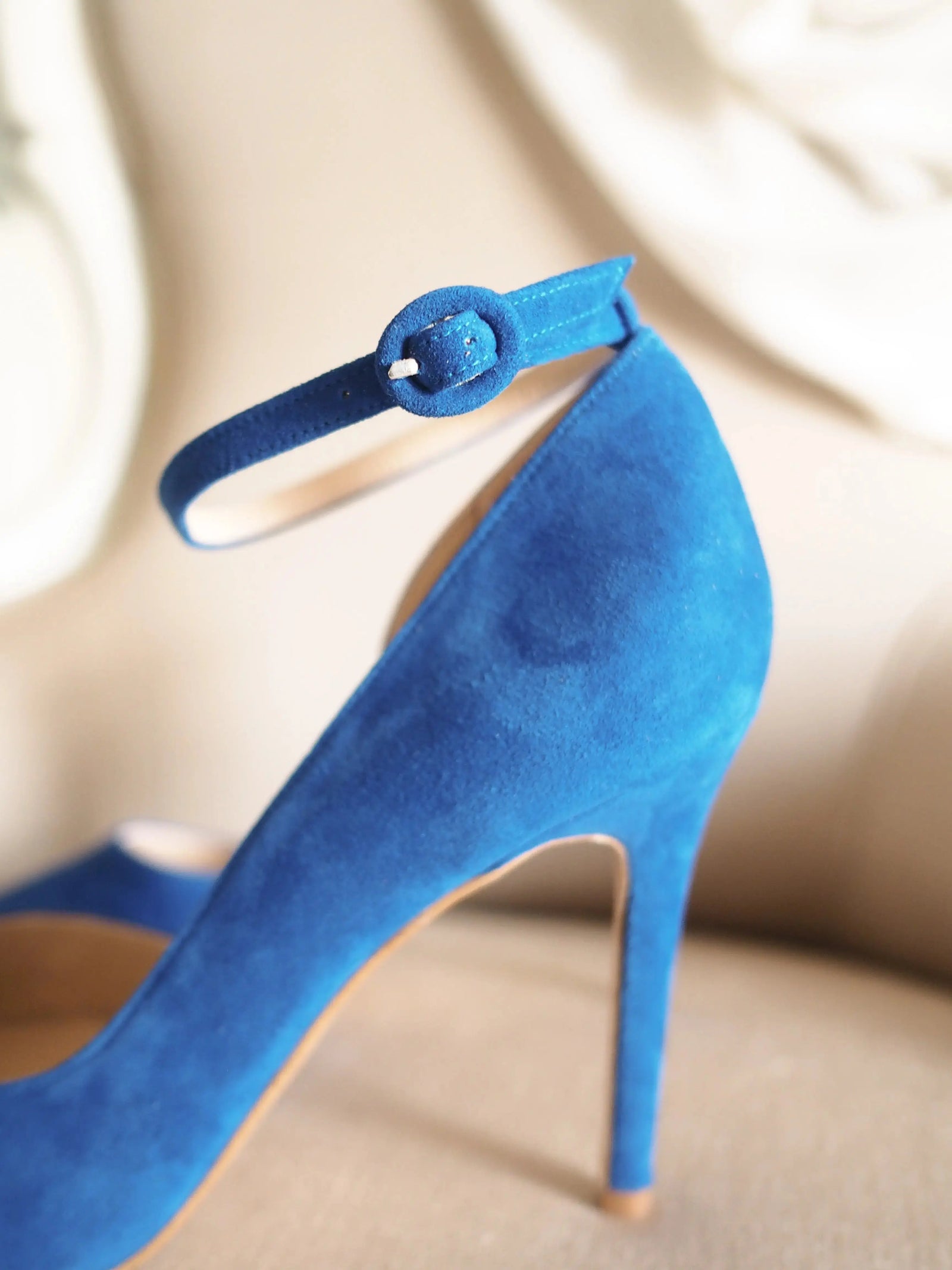 Green Velvet Block Heel wedding shoes product view 7 | ForeverSolesBride