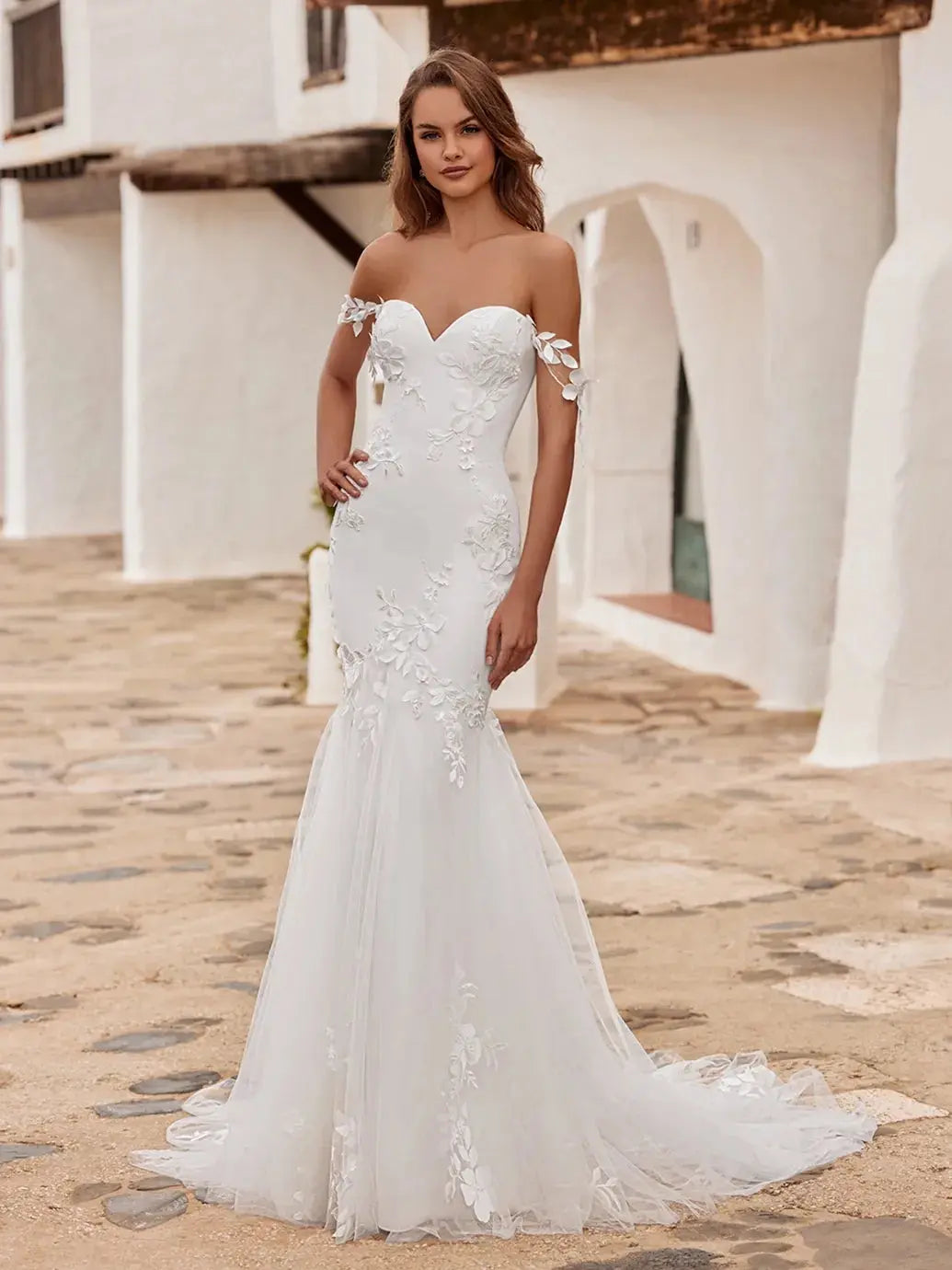 Dixie wedding dress hero front view | ForeverSolesBride