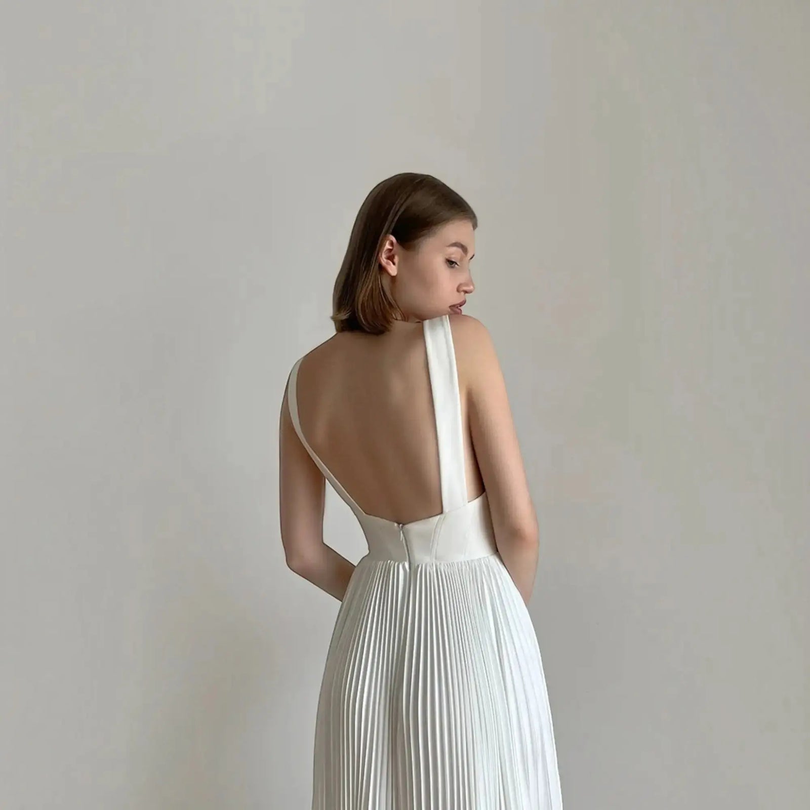 Elara Silk A-Line wedding dress product view 4 | ForeverSolesBride