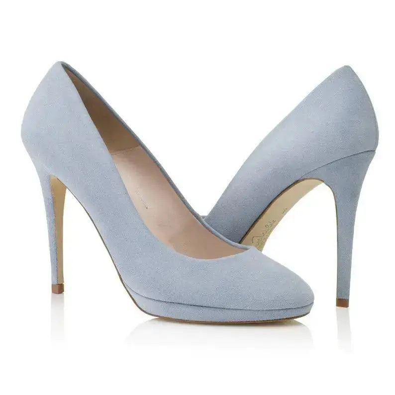Emerald Green Velvet Block Heel wedding shoes product view 3 | ForeverSolesBride