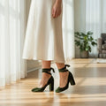 ForeverSoles Emerald Green Velvet Wedding Shoes for women, elegant wedding and party shoes