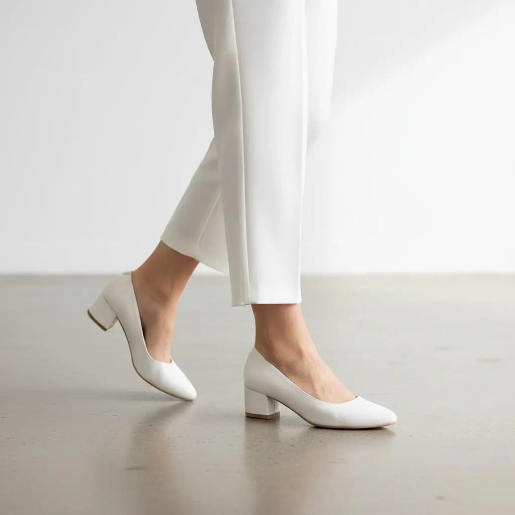 Nude Patent Block Heel wedding shoes product view 3 | ForeverSolesBride