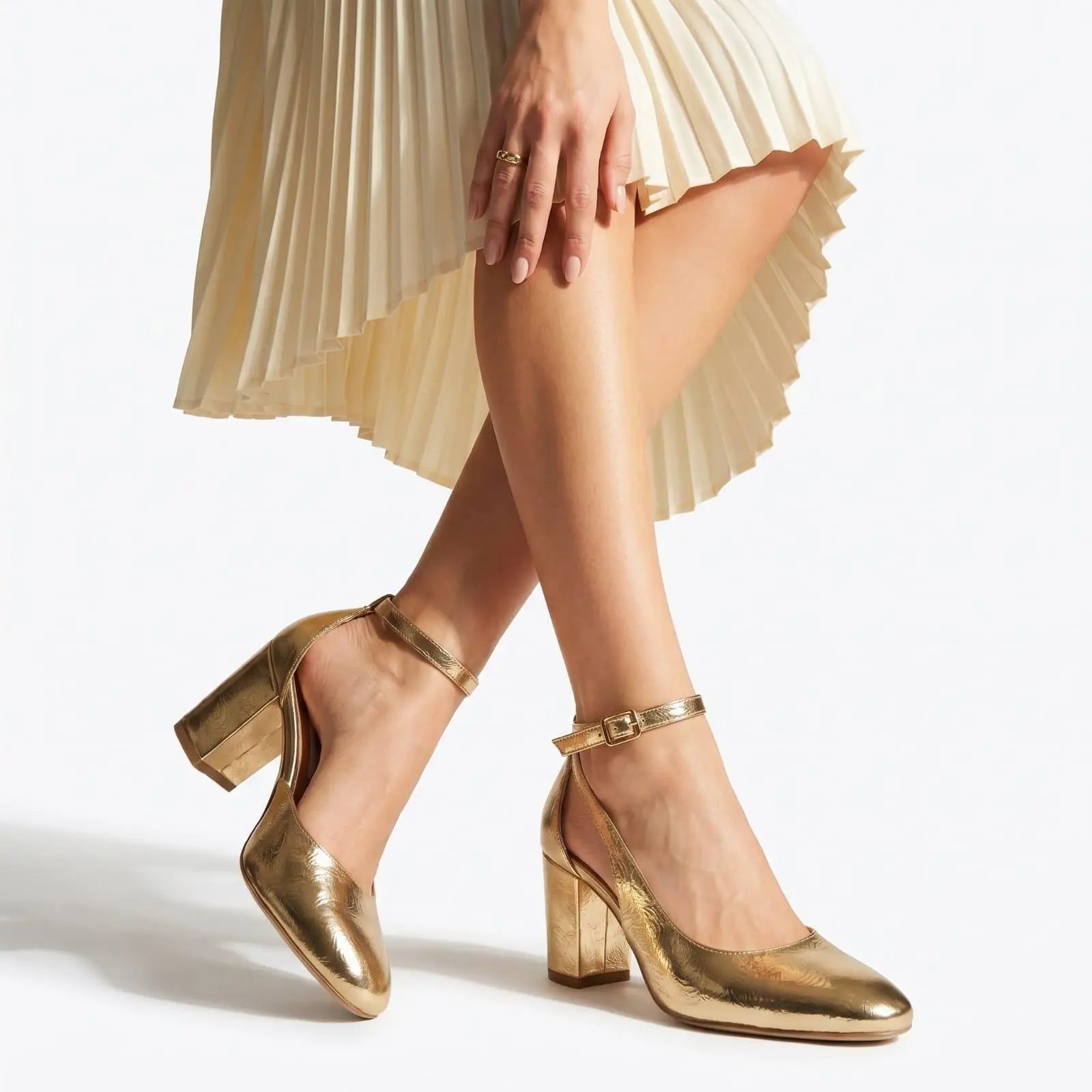 Gold Glitter Platform wedding shoes product view 4 | ForeverSolesBride