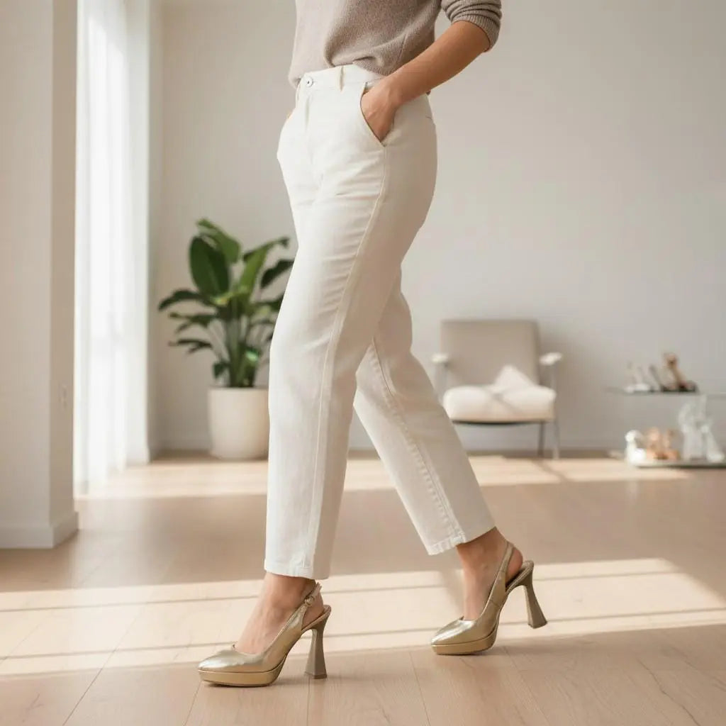 Gold Platform wedding shoes product view 3 | ForeverSolesBride