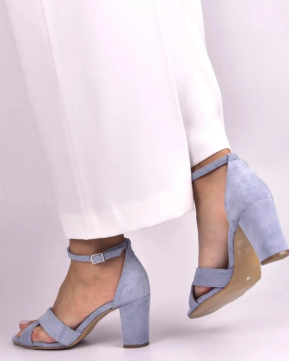 Green Velvet Block Heel wedding shoes product view 2 | ForeverSolesBride