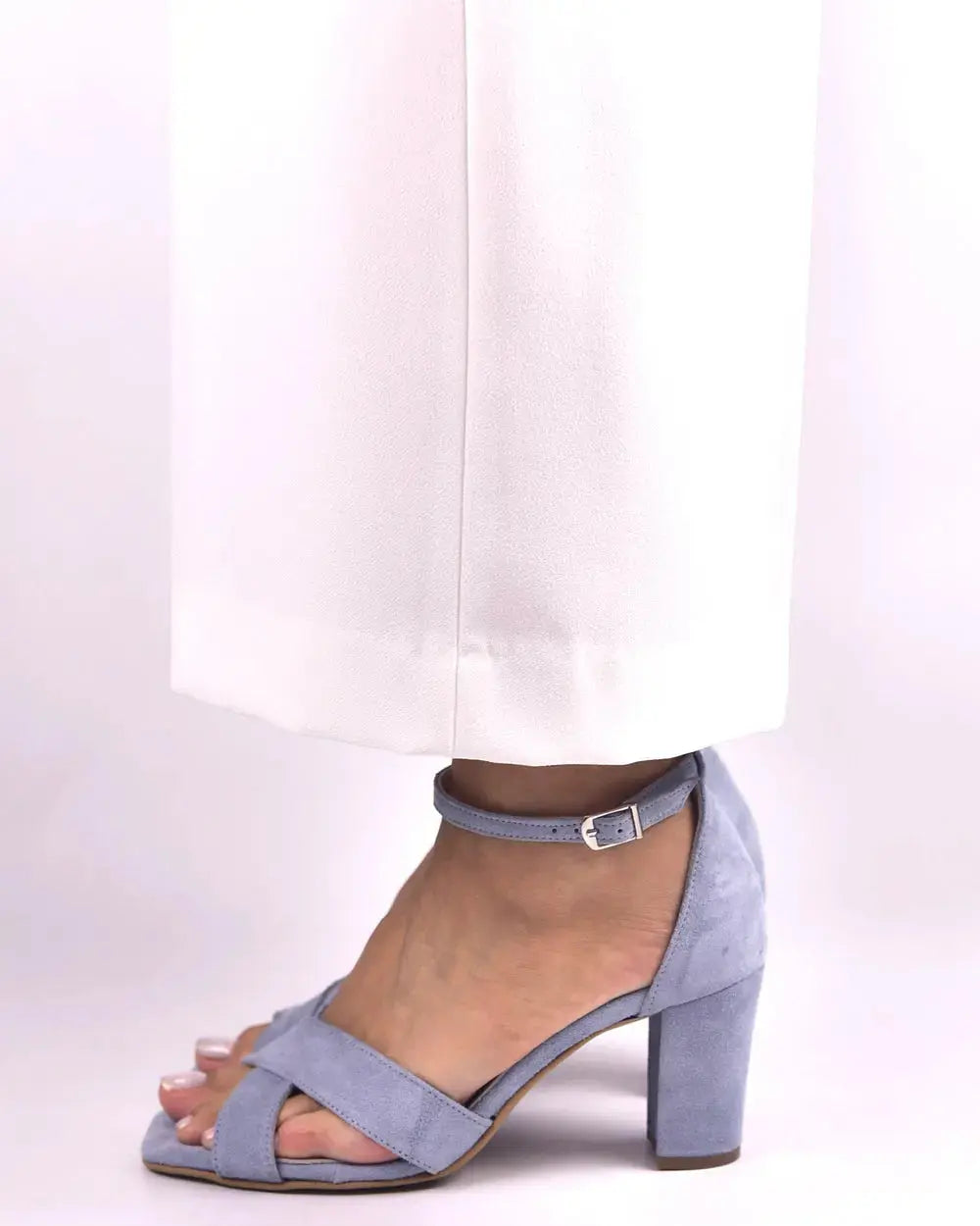 Green Velvet Block Heel wedding shoes product view 3 | ForeverSolesBride