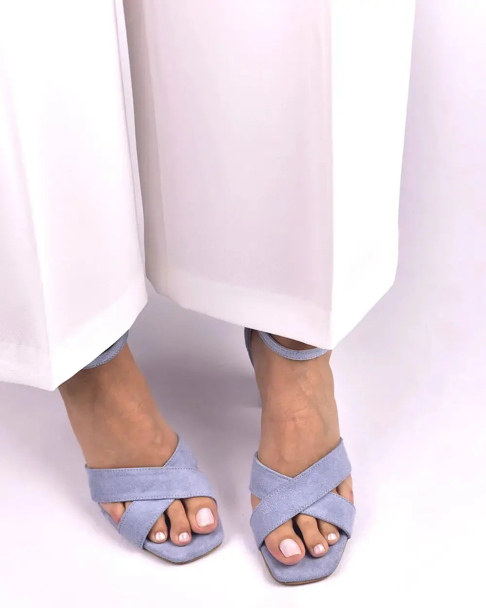 Green Velvet Block Heel wedding shoes product view 7 | ForeverSolesBride