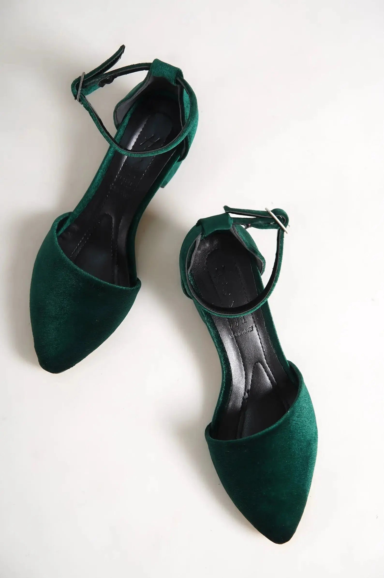 Green Velvet bridal wedding shoes product view 2 | ForeverSolesBride
