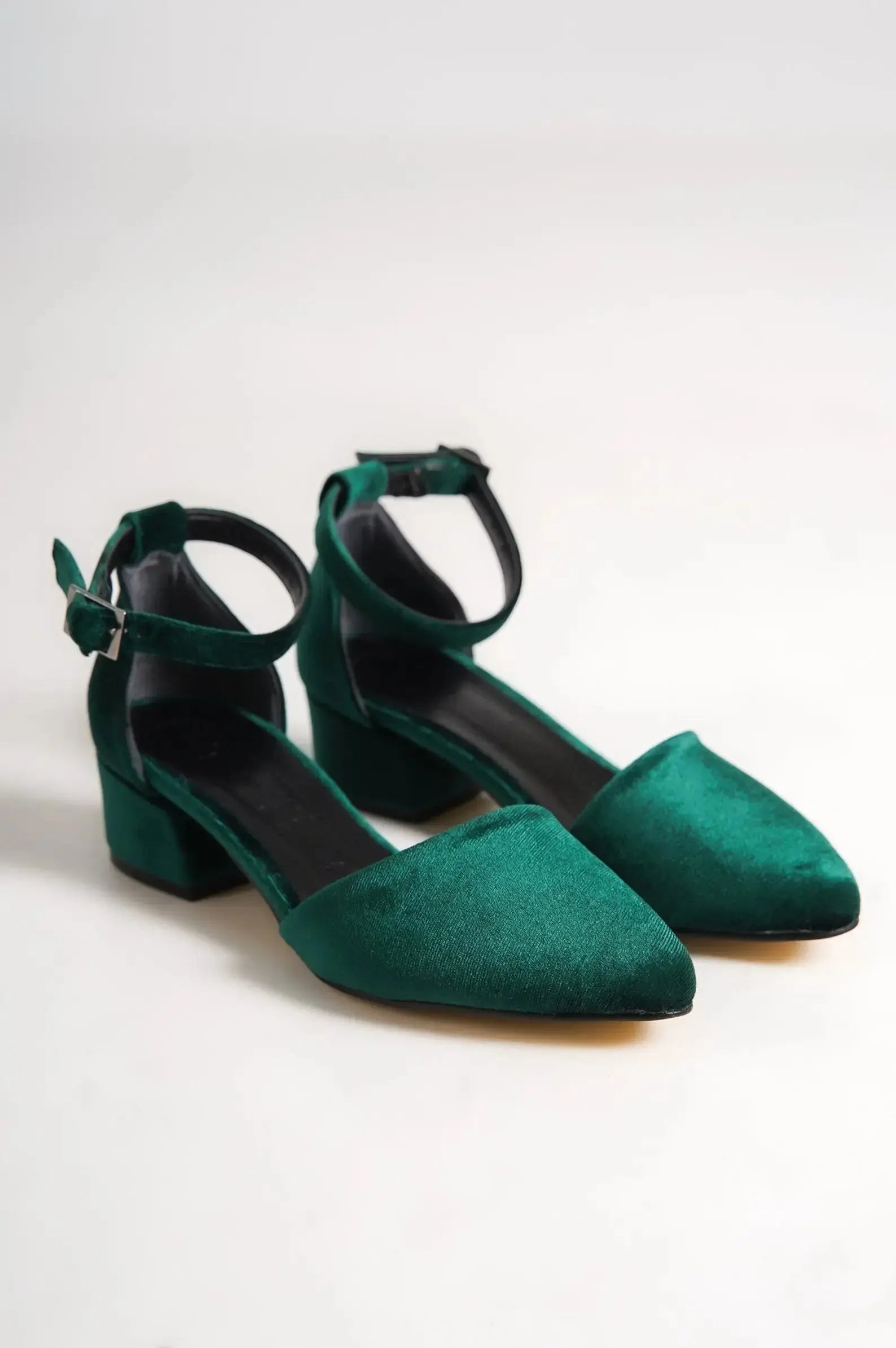Green Velvet bridal wedding shoes product view 4 | ForeverSolesBride