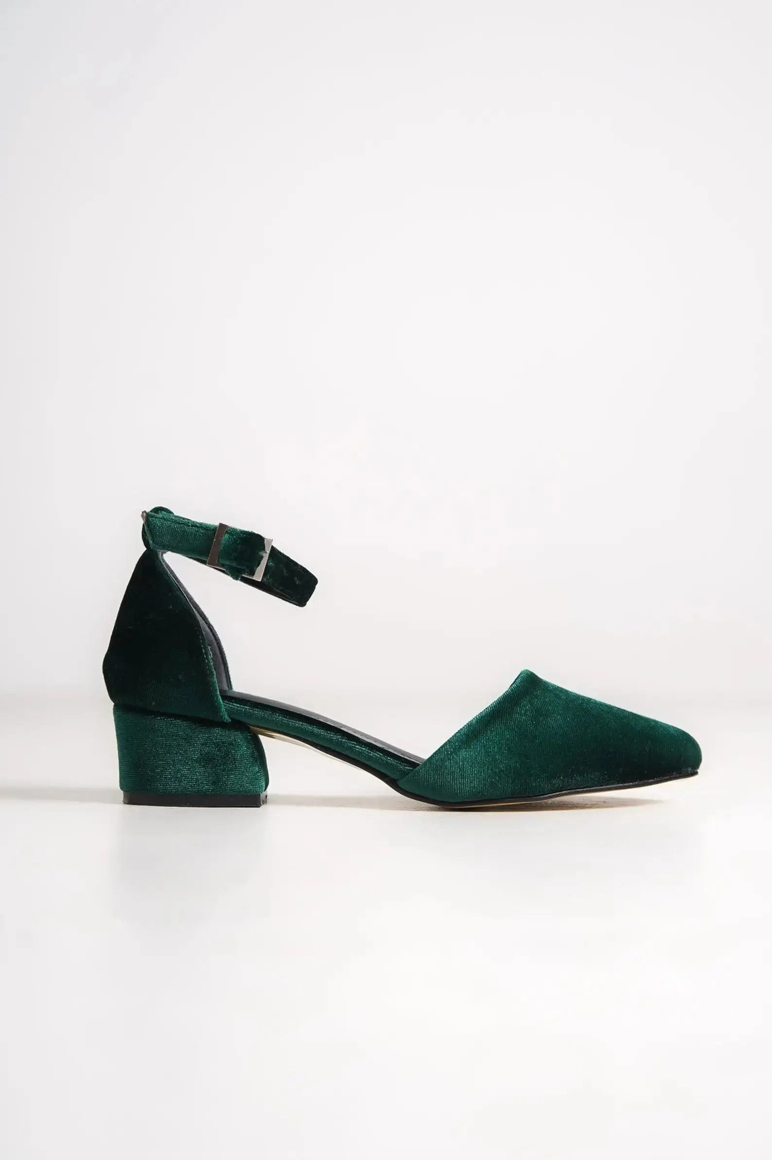 Green Velvet bridal wedding shoes product view 6 | ForeverSolesBride