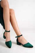 ForeverSoles Green Velvet Shoes for women, elegant wedding and party shoes