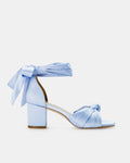 ForeverSoles Honey - Blue Satin Low for women, elegant wedding and party shoes