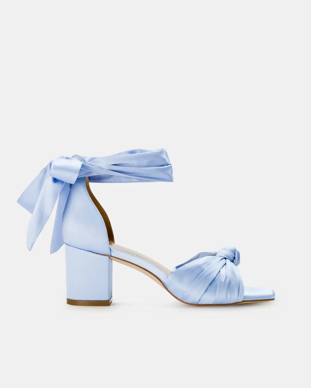 ForeverSoles Honey - Blue Satin Low for women, elegant wedding and party shoes