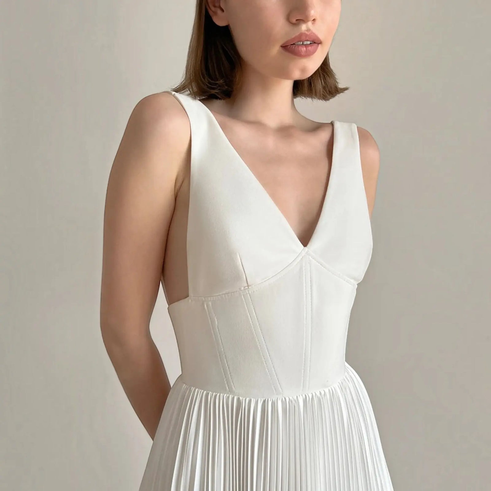 Elara Silk A-Line wedding dress product view 5 | ForeverSolesBride