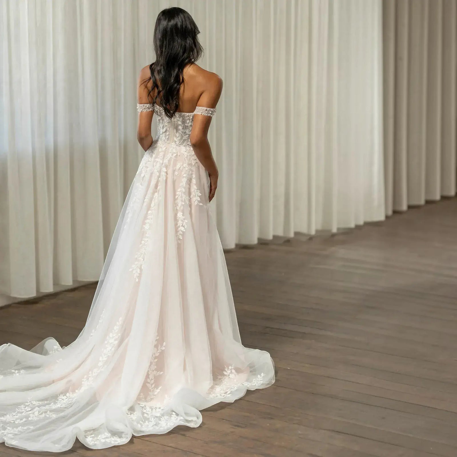Serena Silk A-Line wedding dress product view 4 | ForeverSolesBride