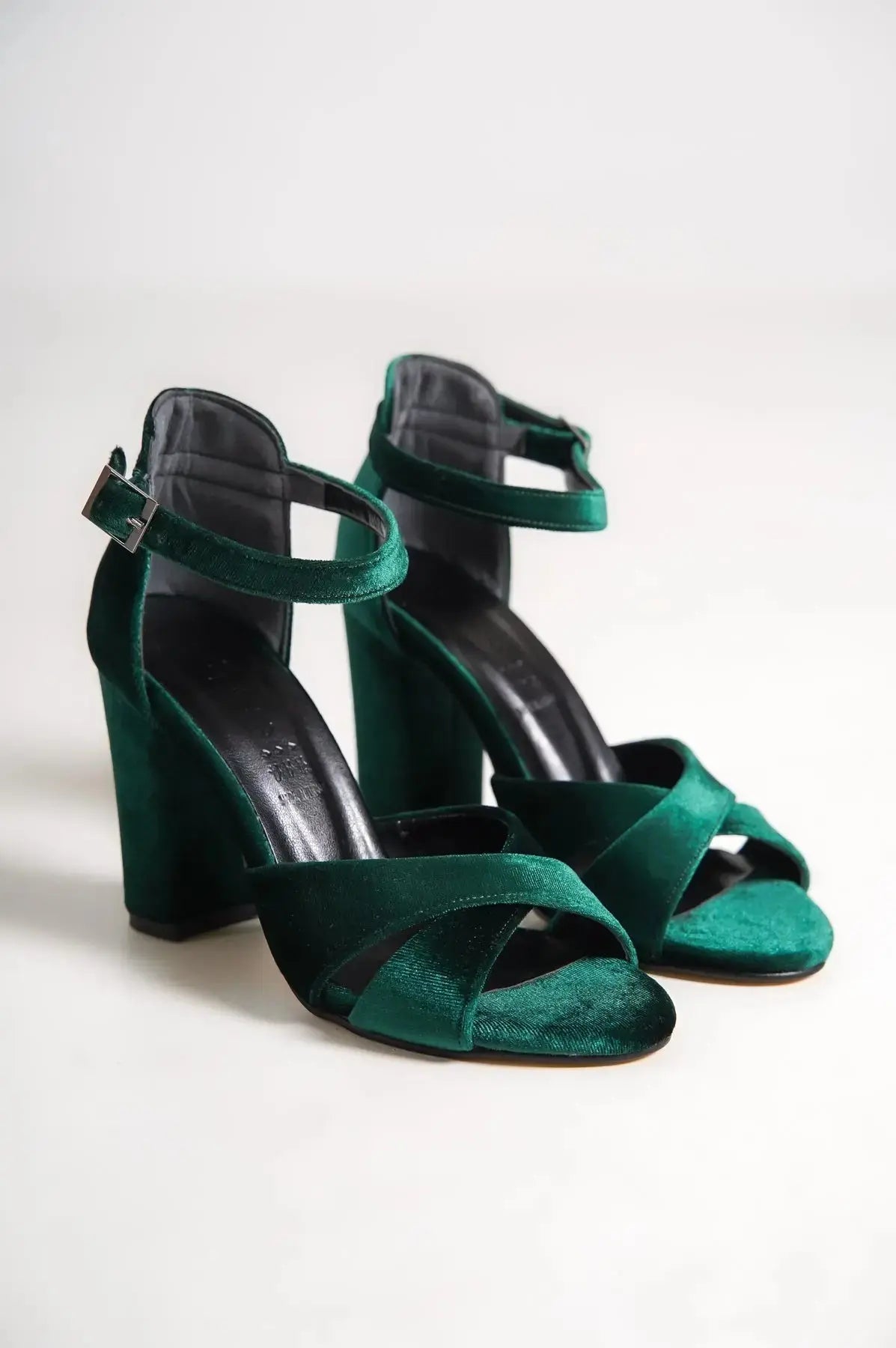 Green Velvet bridal wedding shoes product view 2 | ForeverSolesBride
