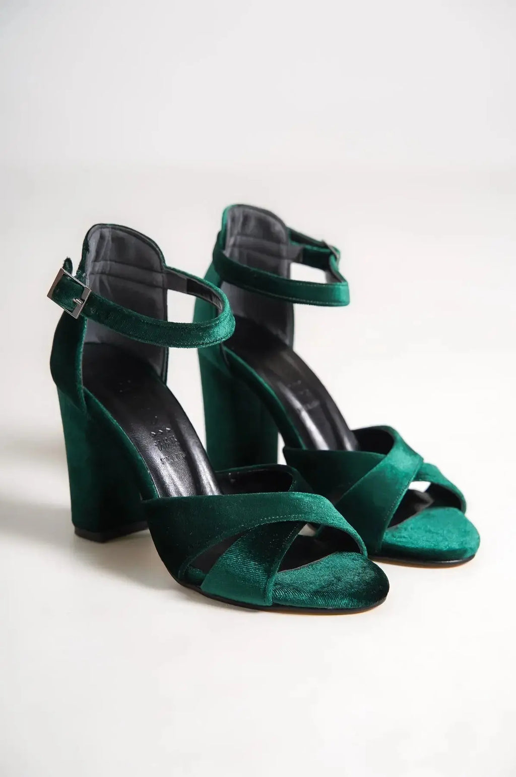 ForeverSoles Jany Green Velvet Bridal Shoes for women, elegant wedding and party shoes