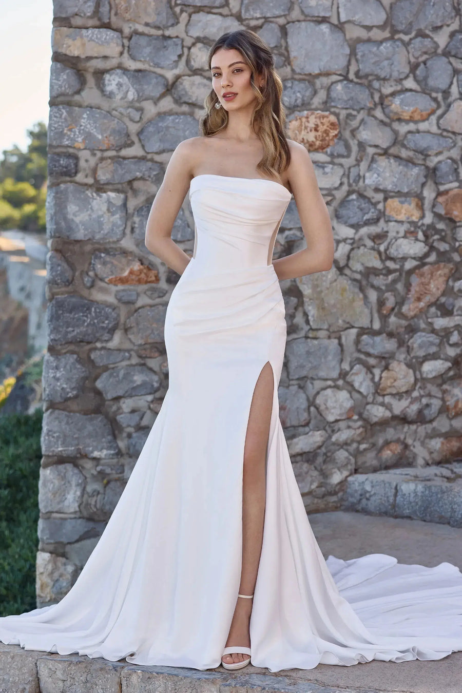 Joslyn wedding dress hero front view | ForeverSolesBride