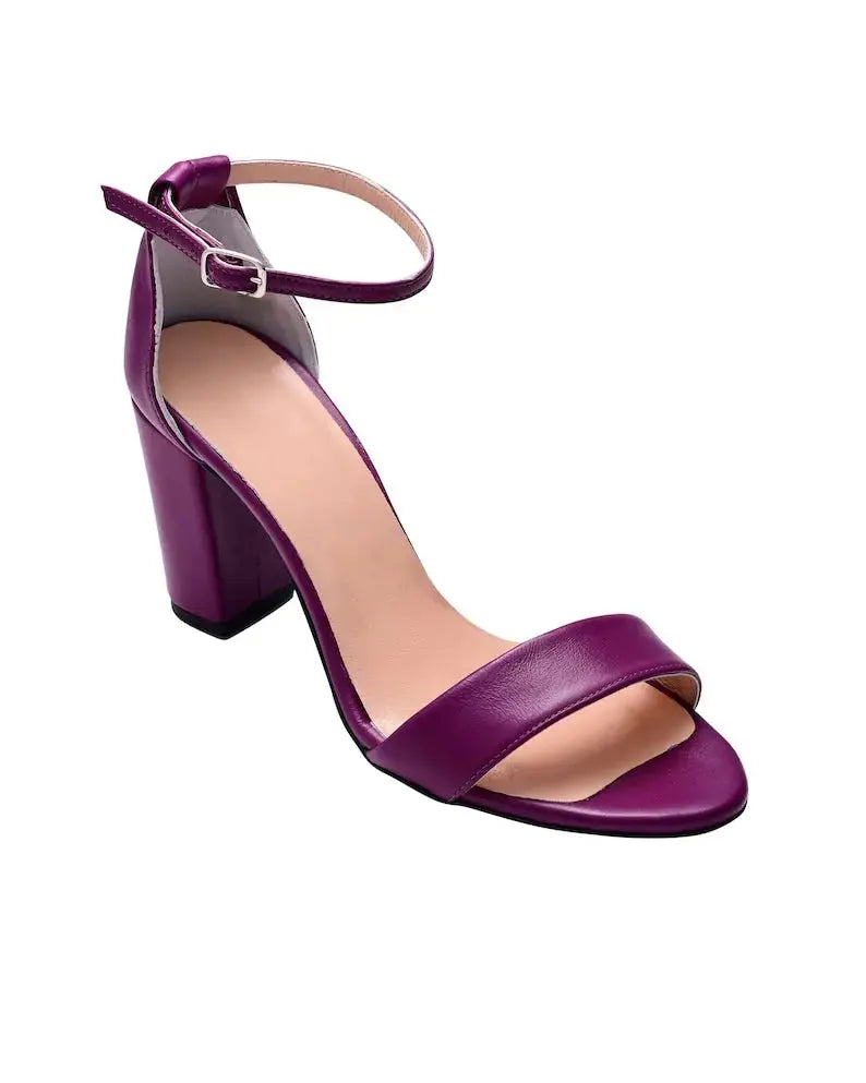 Lilac Block Heel wedding shoes product view 2 | ForeverSolesBride